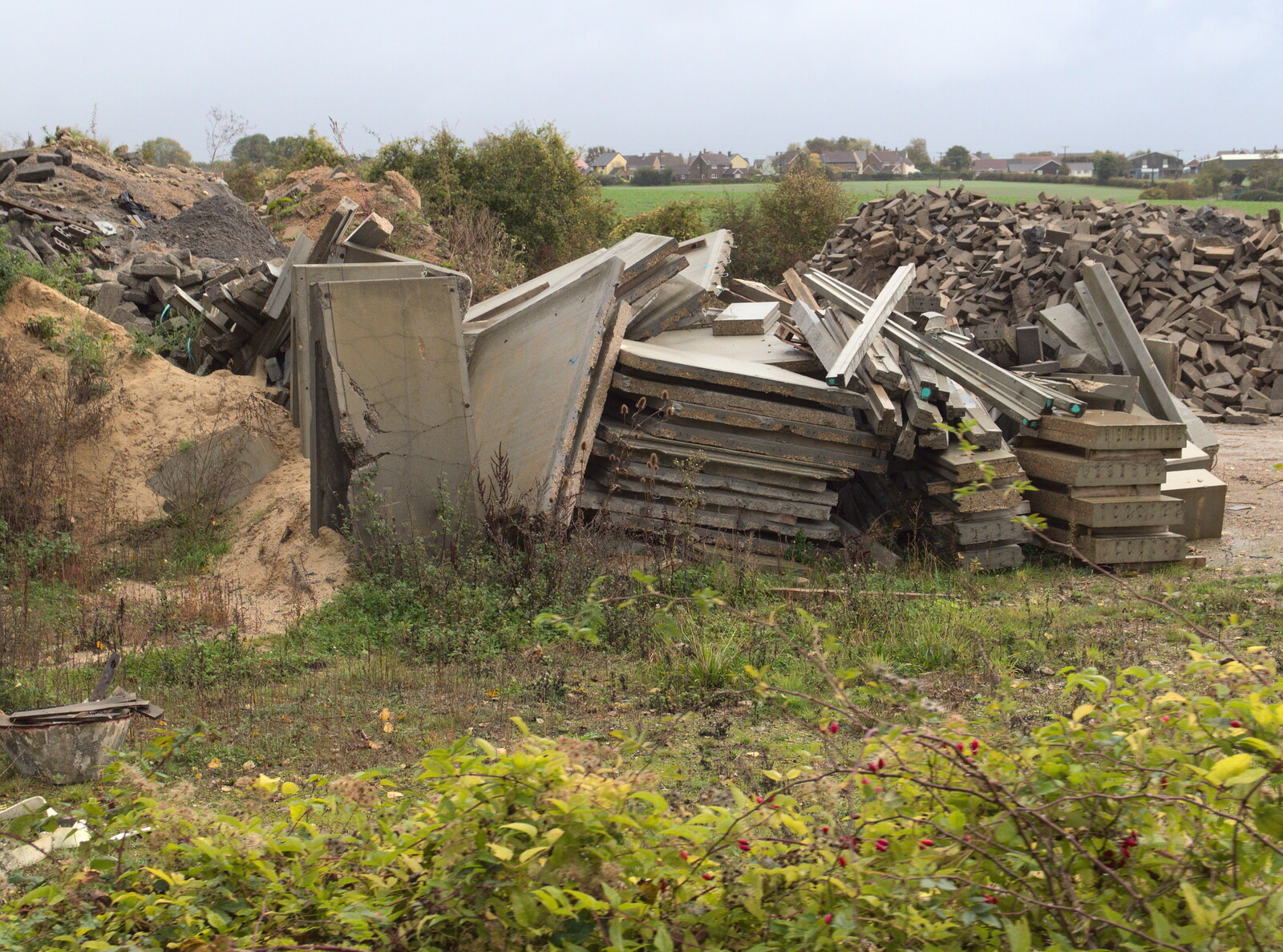 A big pile of junked concrete from (Very) Long Train (Not) Running, Stowmarket, Suffolk - 21st October 2014