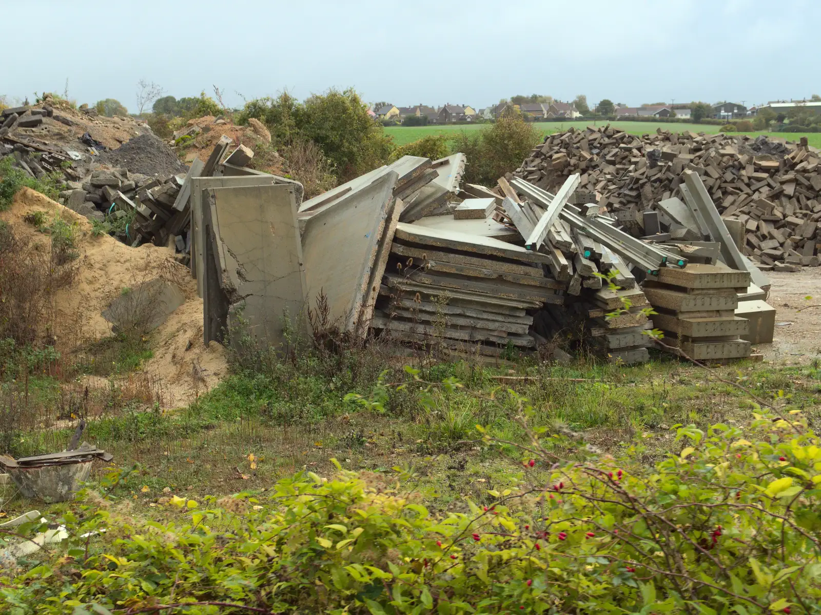 A big pile of junked concrete, from (Very) Long Train (Not) Running, Stowmarket, Suffolk - 21st October 2014