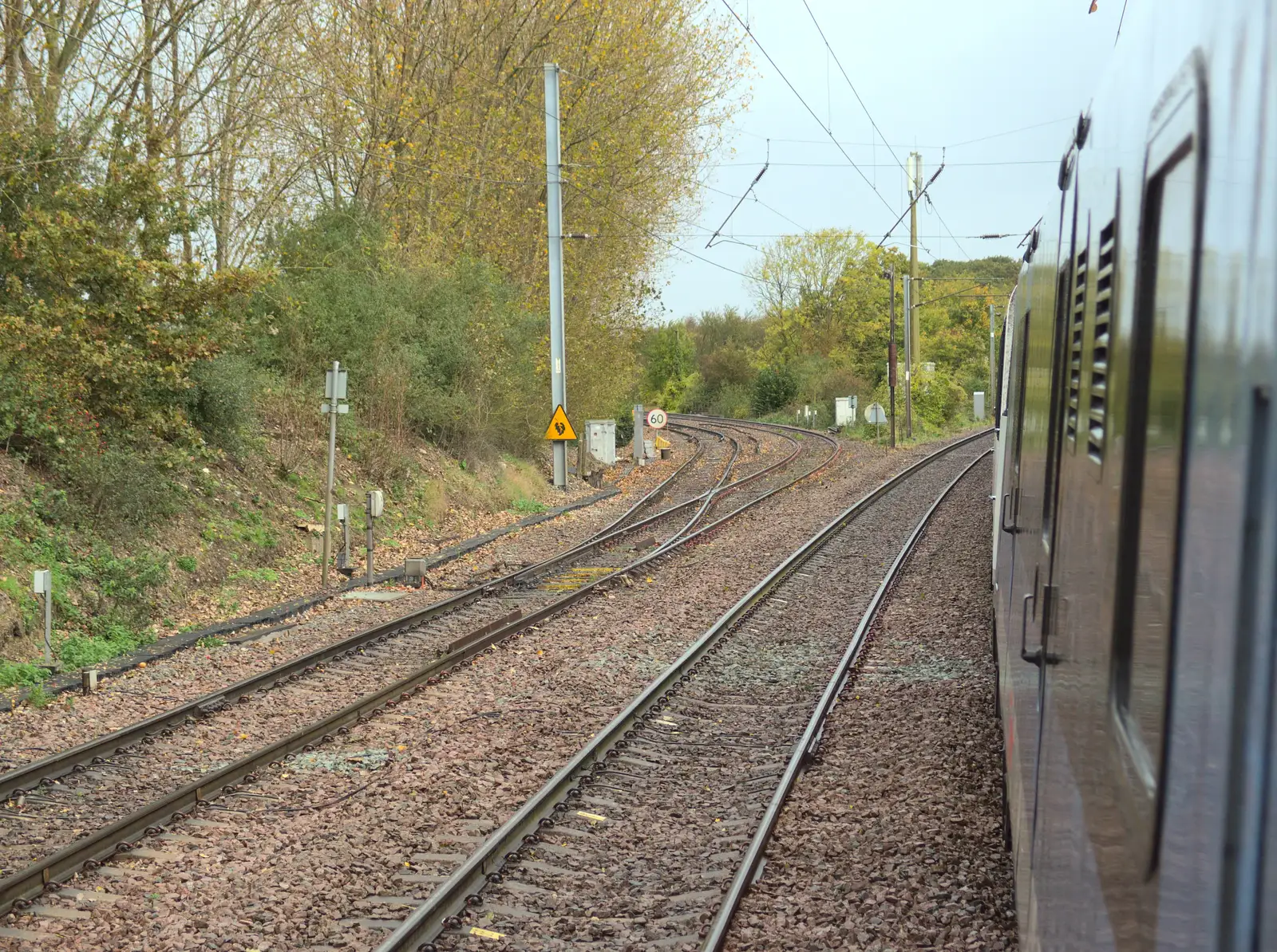 Haughley Junction off the mainline, from (Very) Long Train (Not) Running, Stowmarket, Suffolk - 21st October 2014