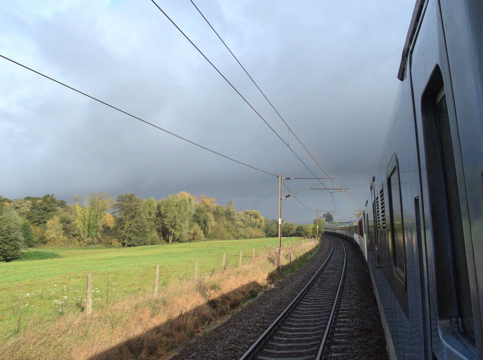 There's a rainbow on the train from (Very) Long Train (Not) Running, Stowmarket, Suffolk - 21st October 2014