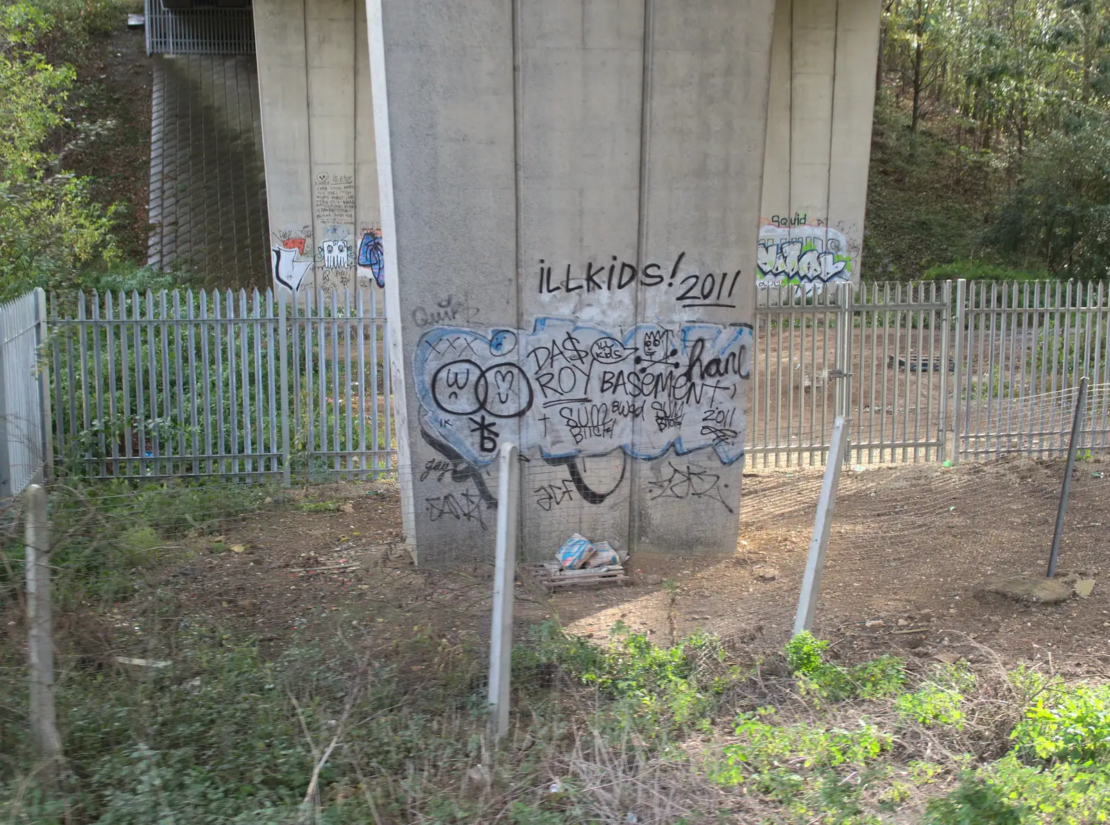 Stowmarket graffiti under the A14, from (Very) Long Train (Not) Running, Stowmarket, Suffolk - 21st October 2014