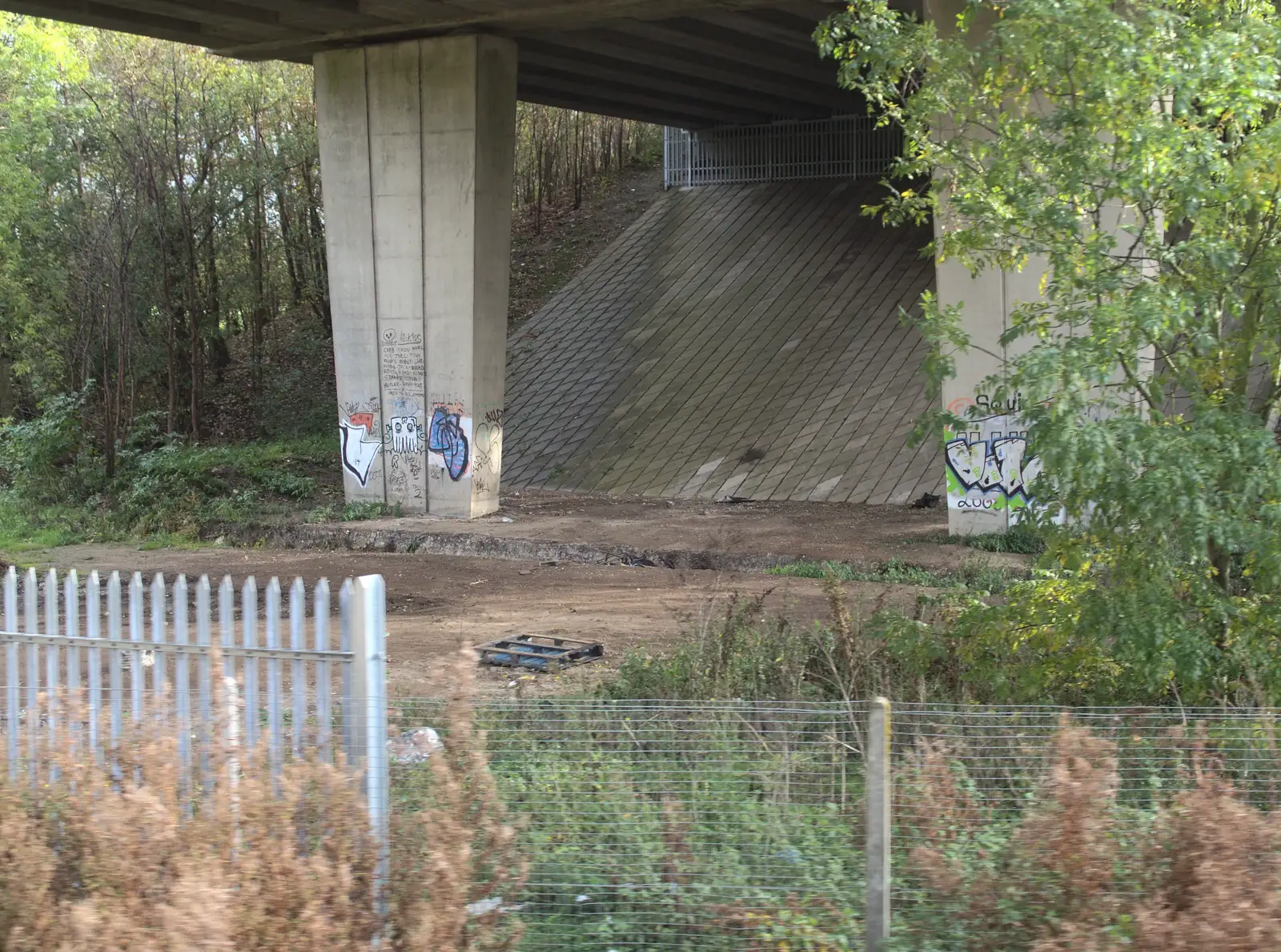 Under the A14, from (Very) Long Train (Not) Running, Stowmarket, Suffolk - 21st October 2014