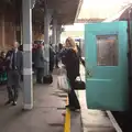 Passengers get off at Stowmarket, (Very) Long Train (Not) Running, Stowmarket, Suffolk - 21st October 2014