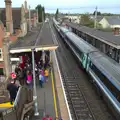 A busy Stowmarket Station, (Very) Long Train (Not) Running, Stowmarket, Suffolk - 21st October 2014