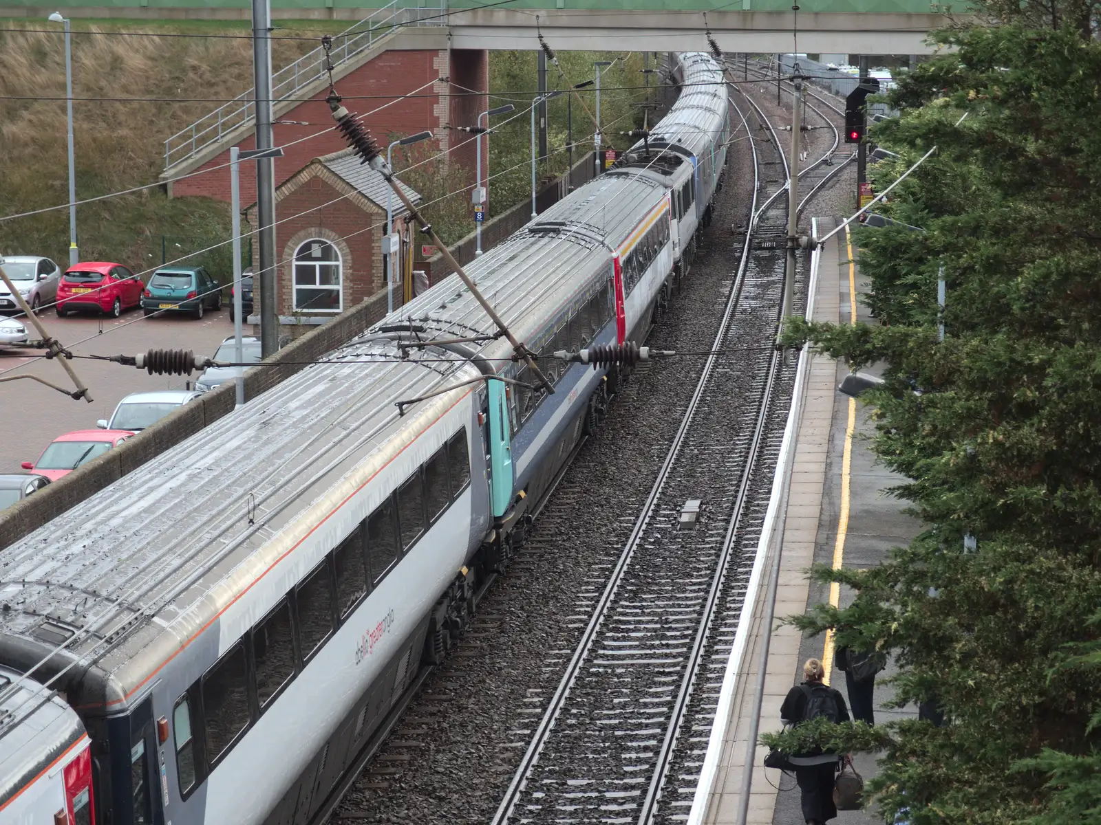 The massive train at Stowmarket, from (Very) Long Train (Not) Running, Stowmarket, Suffolk - 21st October 2014