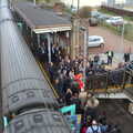 Hundreds of people pile over the bridge, (Very) Long Train (Not) Running, Stowmarket, Suffolk - 21st October 2014