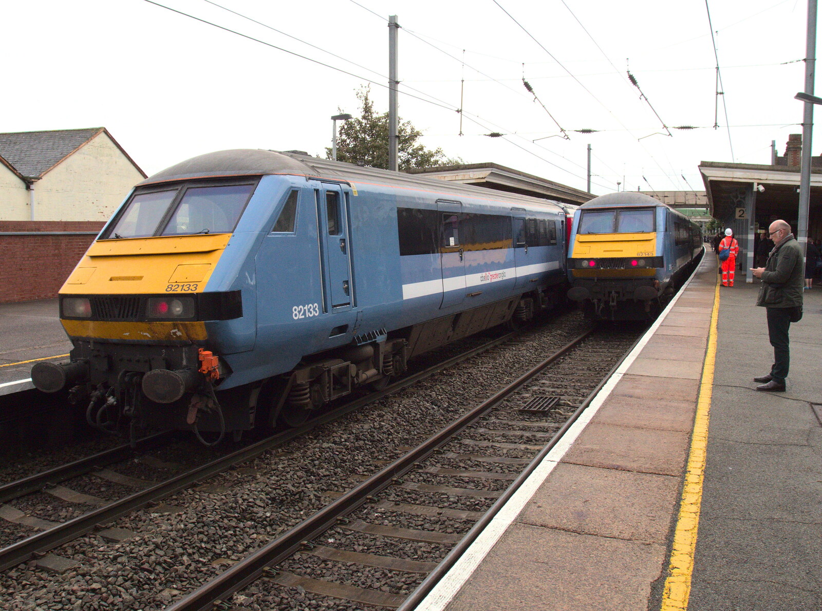The rare sight of two DVTs at the same end from (Very) Long Train (Not) Running, Stowmarket, Suffolk - 21st October 2014