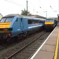 The rare sight of two DVTs at the same end, (Very) Long Train (Not) Running, Stowmarket, Suffolk - 21st October 2014