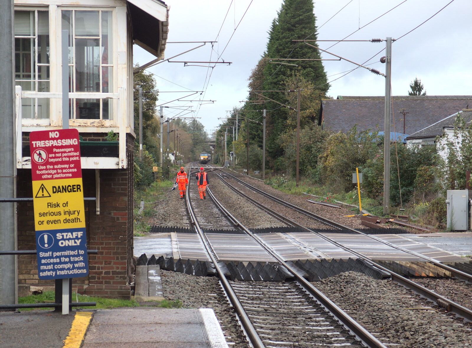 Another delayed train is queued up up the line from (Very) Long Train (Not) Running, Stowmarket, Suffolk - 21st October 2014