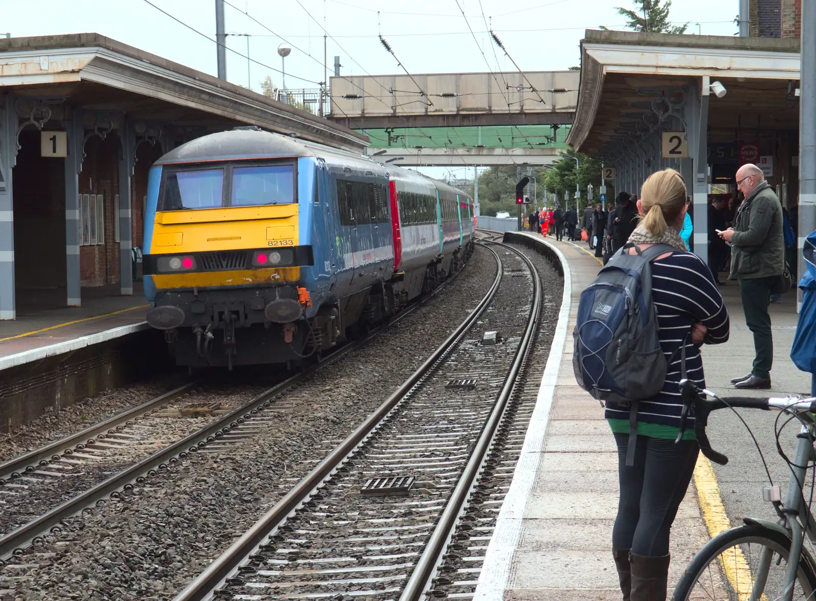 The broken train is left alone again, from (Very) Long Train (Not) Running, Stowmarket, Suffolk - 21st October 2014