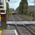 The following train crosses the line, (Very) Long Train (Not) Running, Stowmarket, Suffolk - 21st October 2014