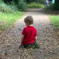 Fred sits on the path, Another Walk around Thornham Estate, Suffolk - 27th October 2014