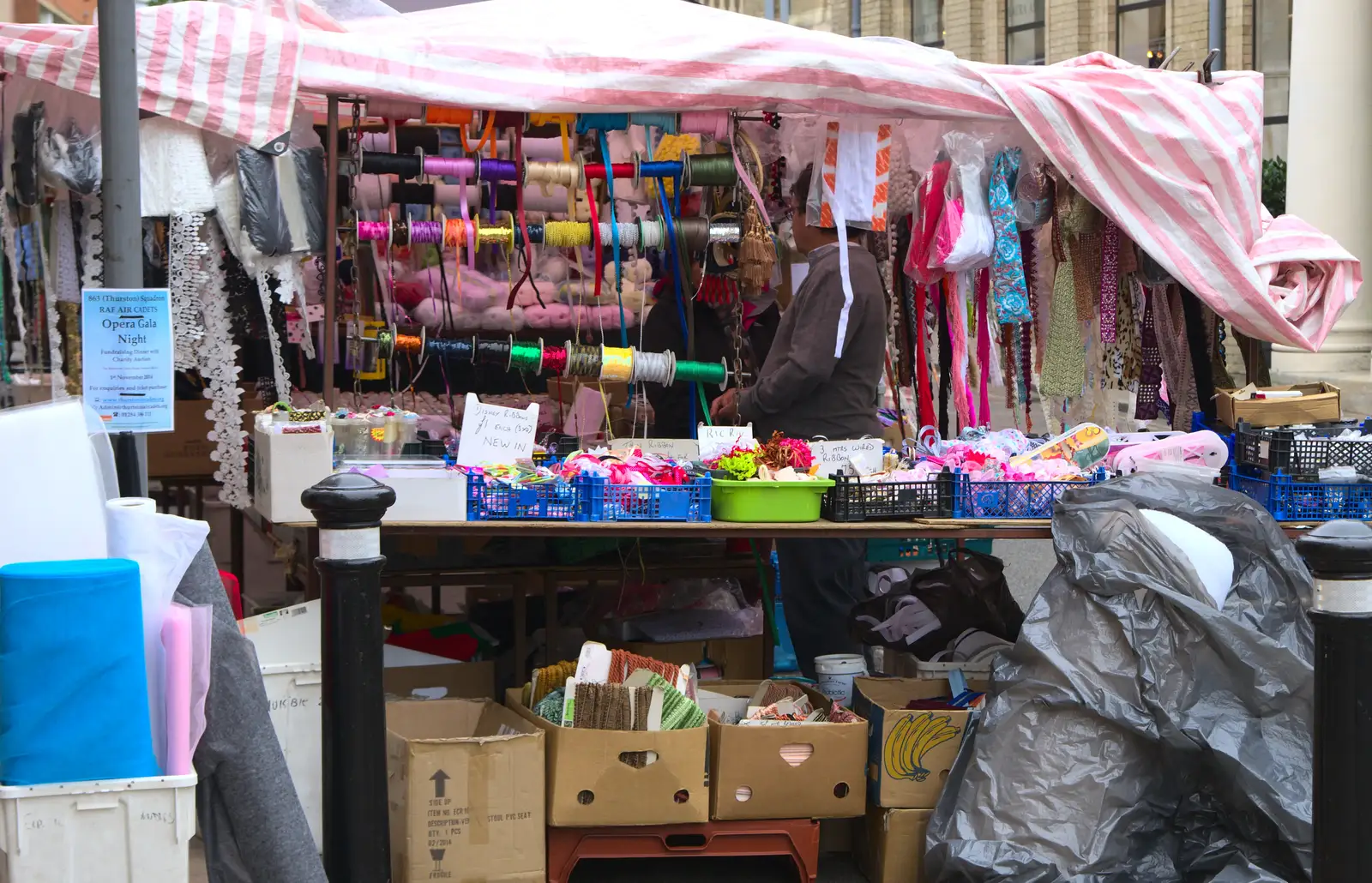 A haberdashery market stall, from A Trip to Abbey Gardens, Bury St. Edmunds, Suffolk - 29th October 2014