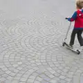 Fred scoots around on the paviers of The Arc, A Trip to Abbey Gardens, Bury St. Edmunds, Suffolk - 29th October 2014