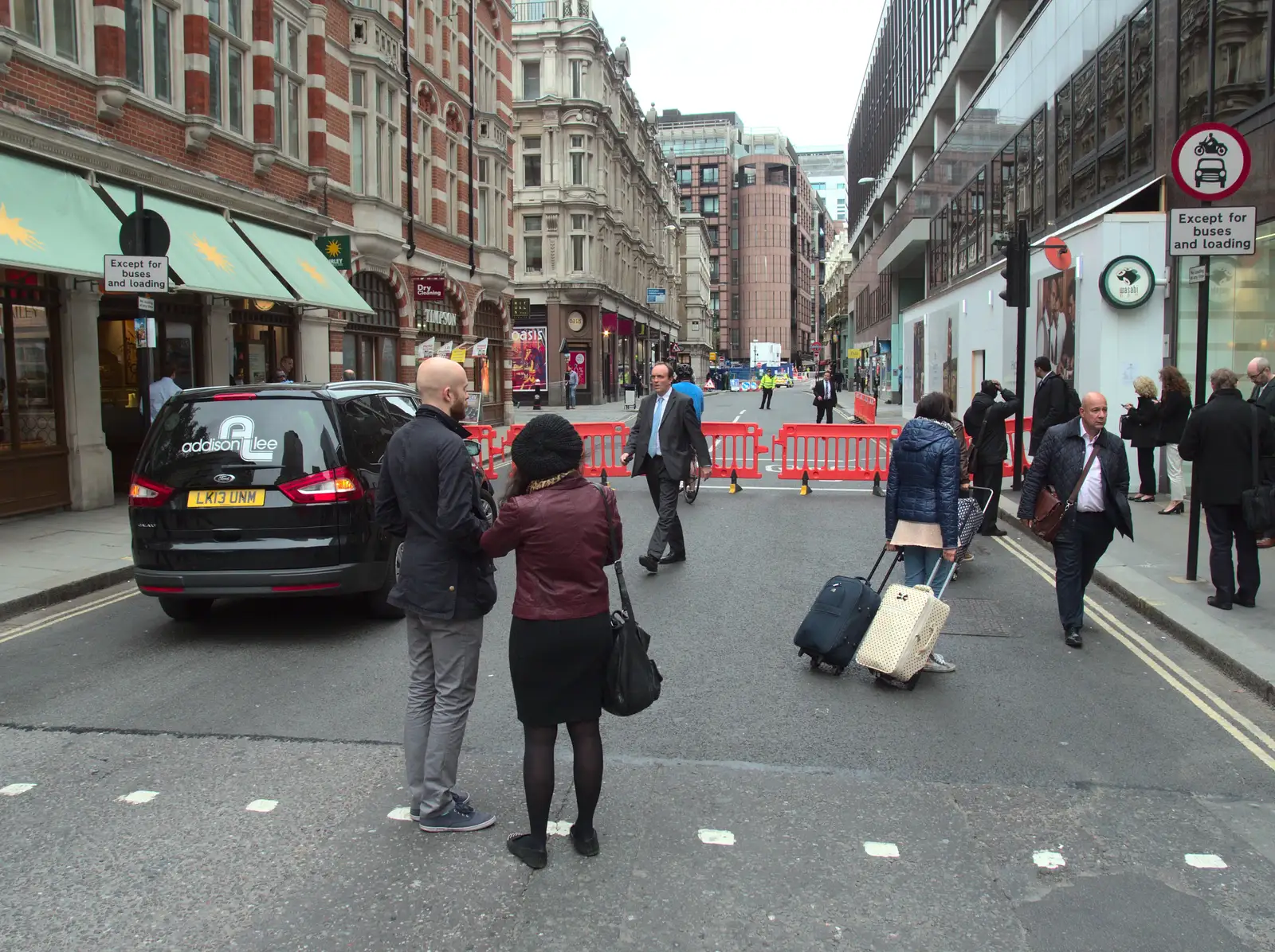 Old Broad Street is closed off, from A Bomb Scare and Fred Does Building, London and Suffolk - 30th October 2014