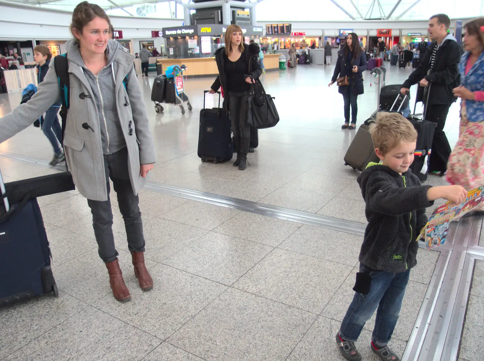 Fred roams around with a magazine, from A Bomb Scare and Fred Does Building, London and Suffolk - 30th October 2014