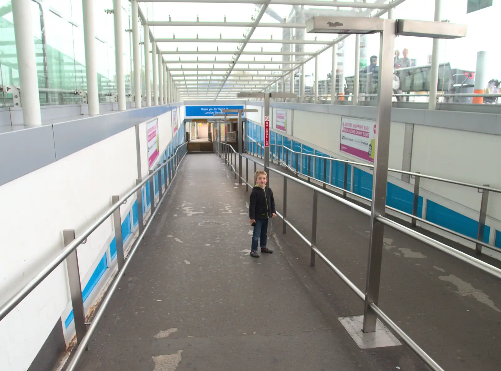 Fred on the ramp down to the station, from A Bomb Scare and Fred Does Building, London and Suffolk - 30th October 2014