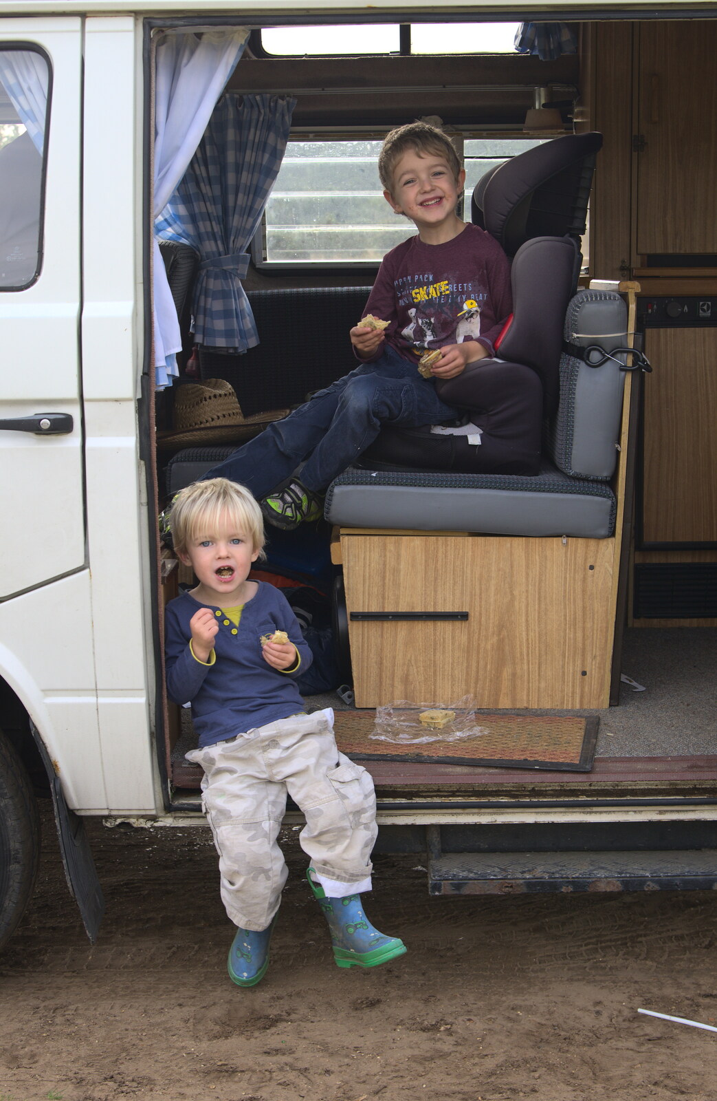 The boys in the van from A Walk on Wortham Ling, Diss, Norfolk - 30th October 2014