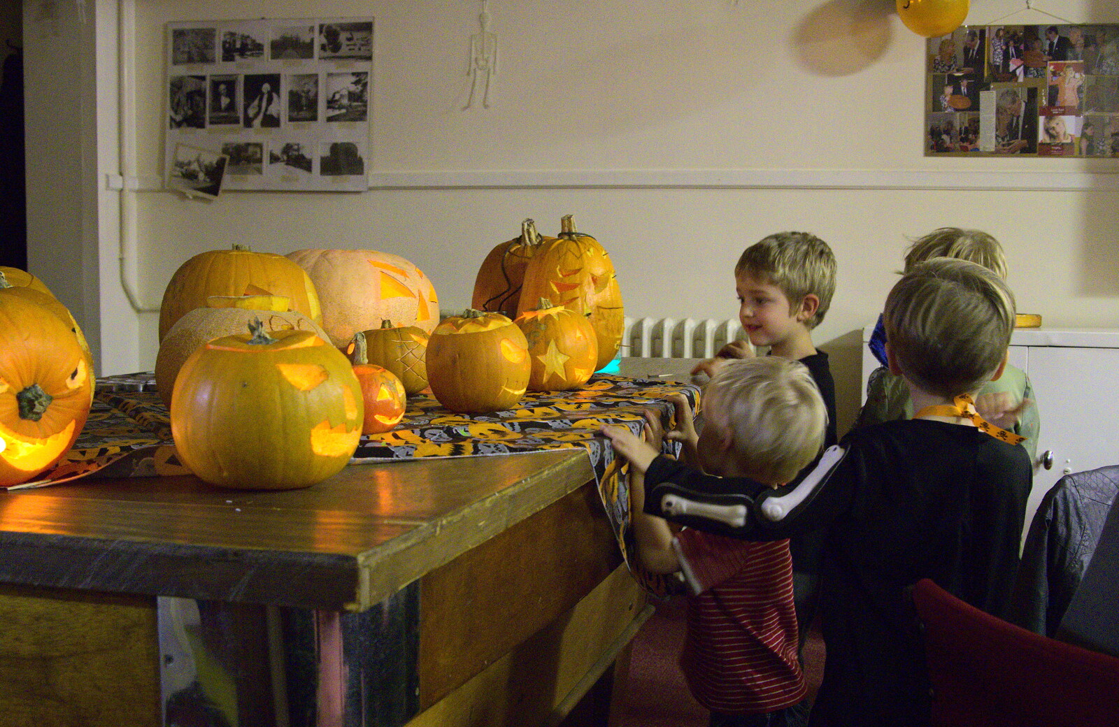 A pile of pumpkins on the table from A Halloween Party at the Village Hall, Brome, Suffolk - 31st October 2014