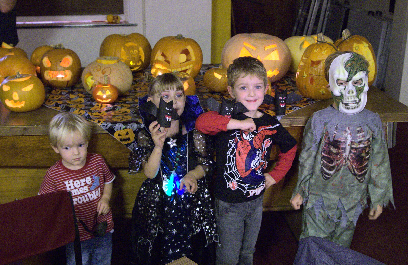 Fred's little gang from A Halloween Party at the Village Hall, Brome, Suffolk - 31st October 2014