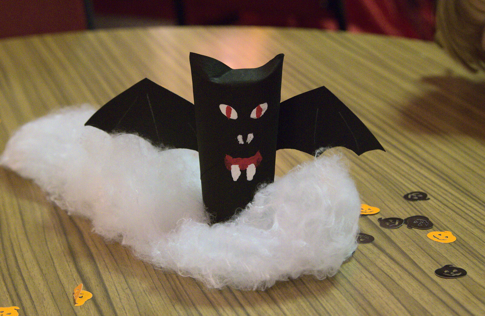 A bat made out of a bog roll from A Halloween Party at the Village Hall, Brome, Suffolk - 31st October 2014