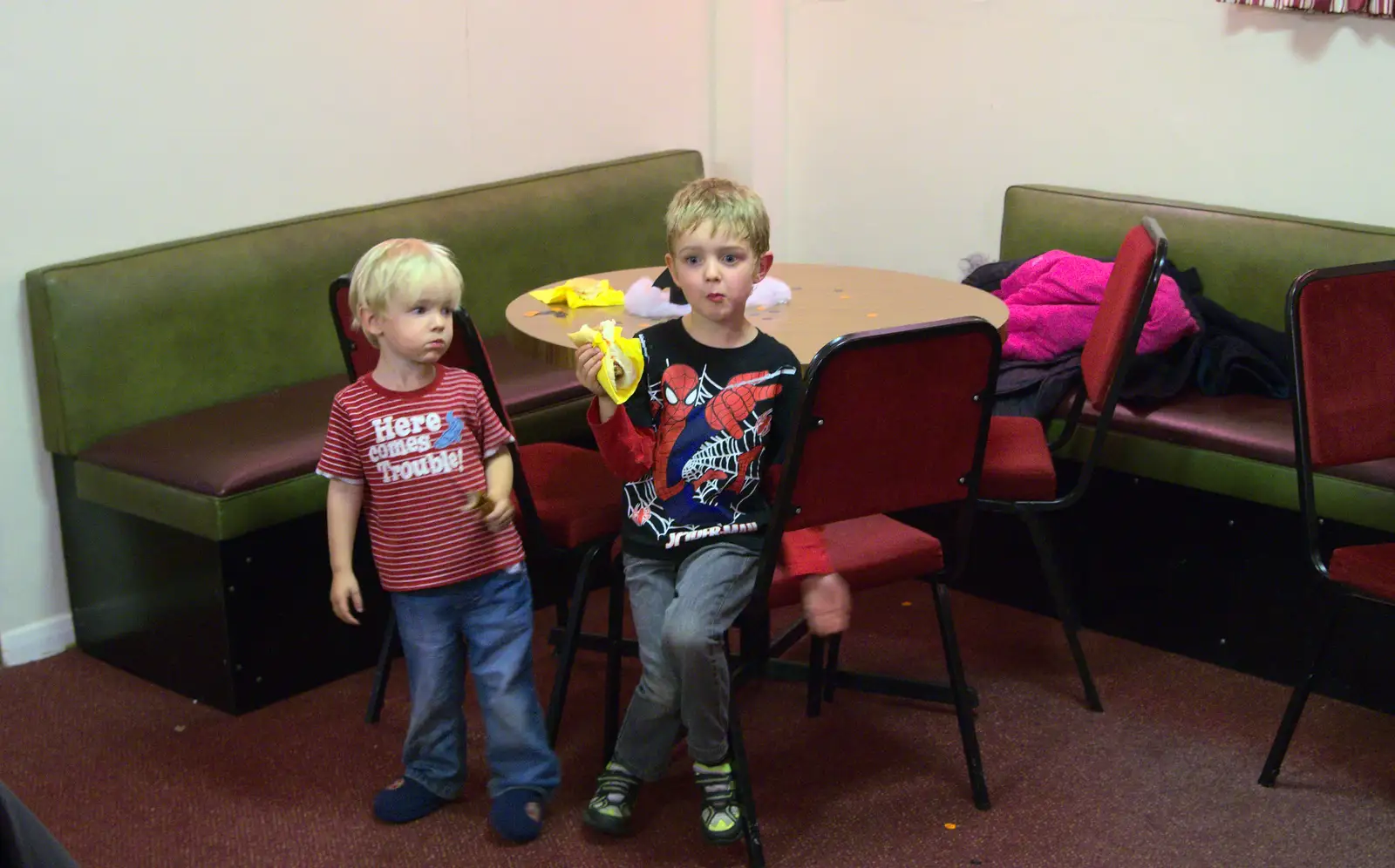 Harry and Fred, looking like it's the 1970s, from A Halloween Party at the Village Hall, Brome, Suffolk - 31st October 2014