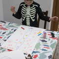 Fred draws a rocket, A Halloween Party at the Village Hall, Brome, Suffolk - 31st October 2014