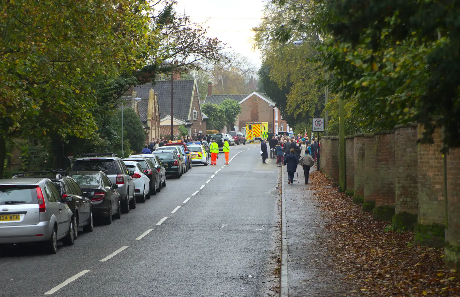 Lambseth Street in Eye is closed off, from A Remembrance Sunday Parade, Eye, Suffolk - 9th November 2014