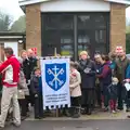 The procession in front of the fire station, A Remembrance Sunday Parade, Eye, Suffolk - 9th November 2014