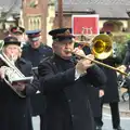 Trombone action, A Remembrance Sunday Parade, Eye, Suffolk - 9th November 2014