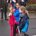 The flag girls lead the way, A Remembrance Sunday Parade, Eye, Suffolk - 9th November 2014