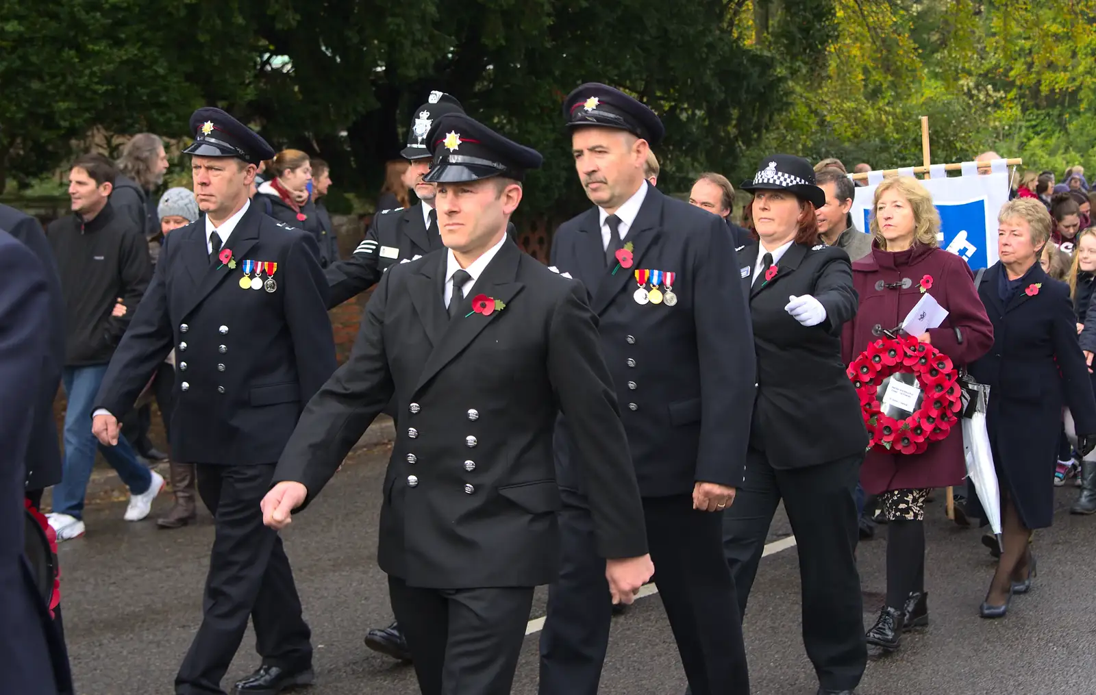 The fire service, from A Remembrance Sunday Parade, Eye, Suffolk - 9th November 2014