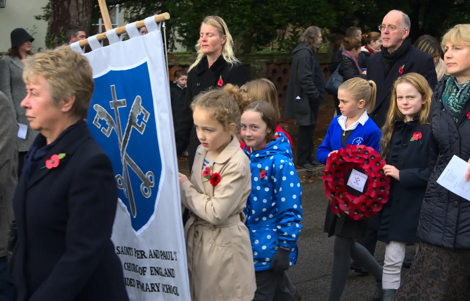 Quizzical looks, from A Remembrance Sunday Parade, Eye, Suffolk - 9th November 2014