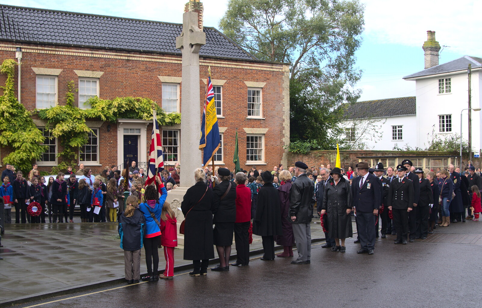 The service at the war memorial from A Remembrance Sunday Parade, Eye, Suffolk - 9th November 2014