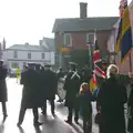 The band heads off in to the winter sun, A Remembrance Sunday Parade, Eye, Suffolk - 9th November 2014