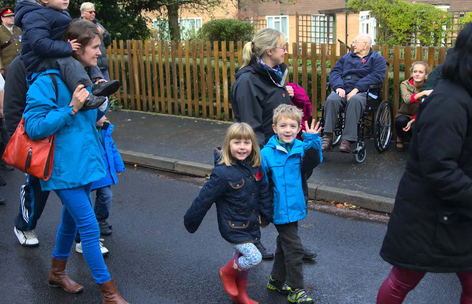 Sophie and Fred, from A Remembrance Sunday Parade, Eye, Suffolk - 9th November 2014