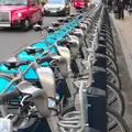 A whole line of Boris bikes, A Melting House Made of Wax, Southwark, London - 12th November 2014