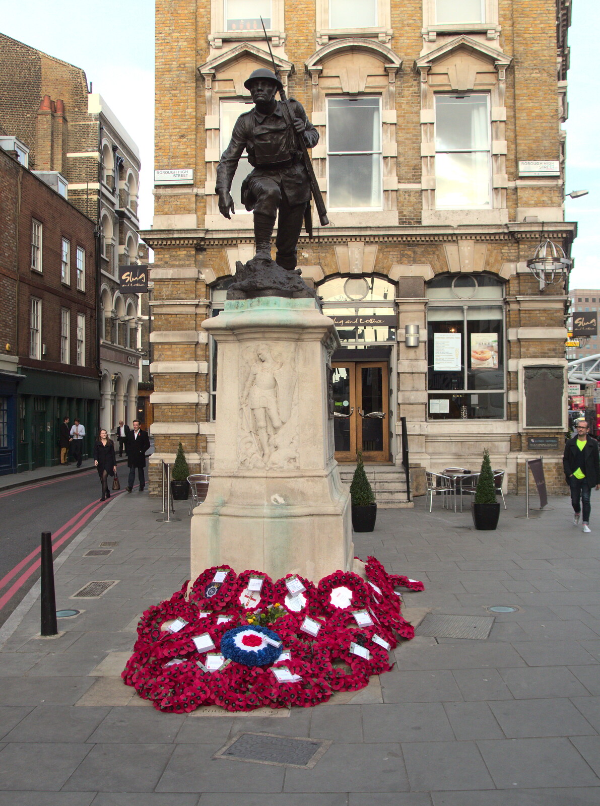 War memorial on Borough High Street from A Melting House Made of Wax, Southwark, London - 12th November 2014