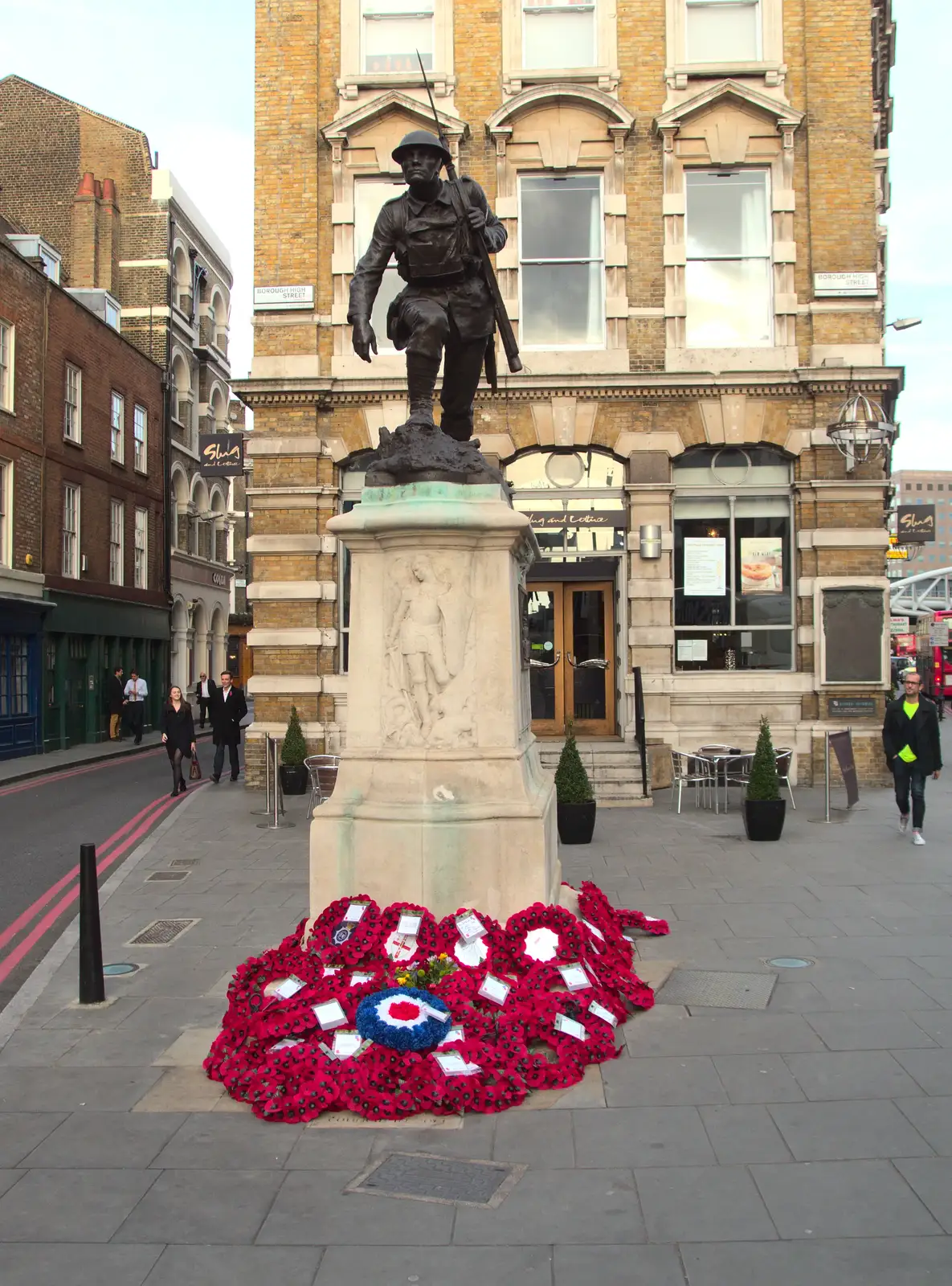 War memorial on Borough High Street, from A Melting House Made of Wax, Southwark, London - 12th November 2014