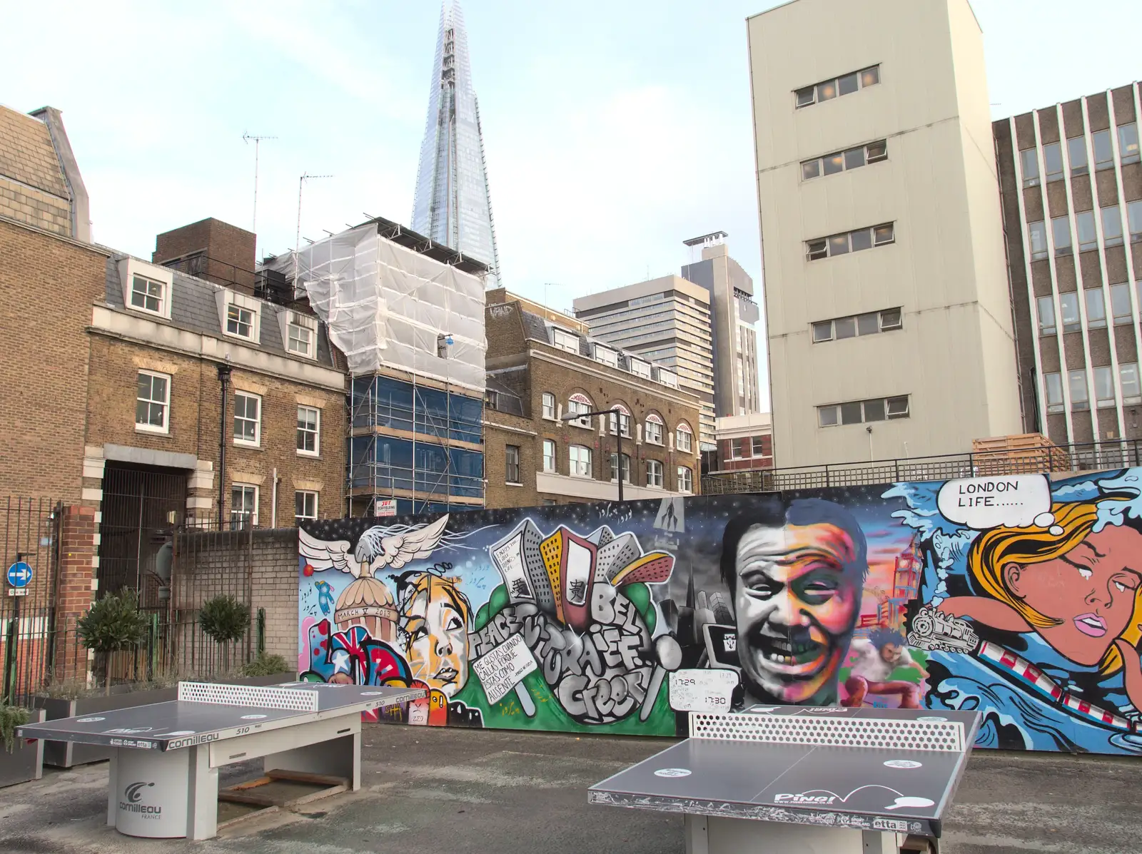 Street art in the shadow of the Shard, from A Melting House Made of Wax, Southwark, London - 12th November 2014