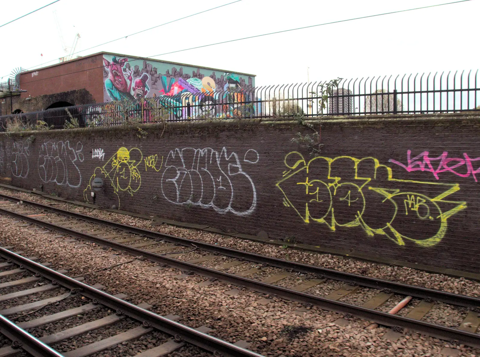 More graffiti, near the Brick Lane bridge, from A Melting House Made of Wax, Southwark, London - 12th November 2014