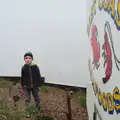 Fred outside the fish van in King's Head Yard, November Singing, Gislingham Primary School, Suffolk - 17th November 2014