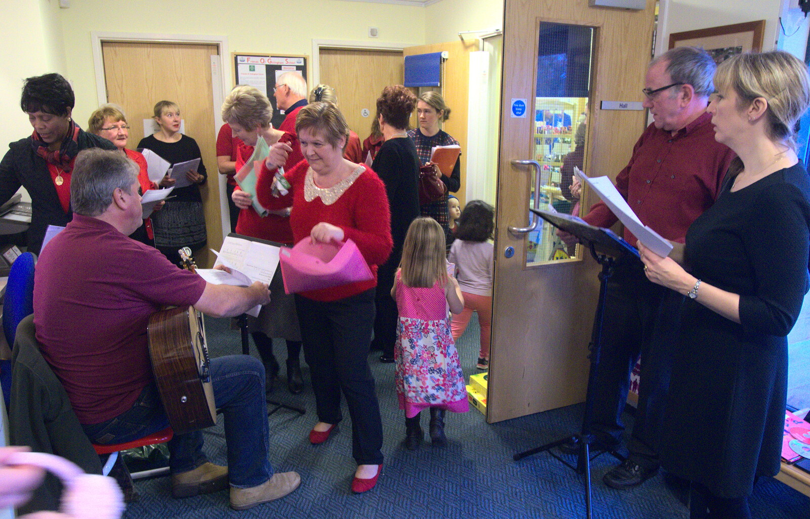 The choir assembles from November Singing, Gislingham Primary School, Suffolk - 17th November 2014