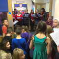 A crowd of children gather to watch, November Singing, Gislingham Primary School, Suffolk - 17th November 2014