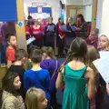 A crowd of children gather to watch, November Singing, Gislingham Primary School, Suffolk - 17th November 2014