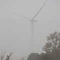 A wind turbine looms out of the mist, November Singing, Gislingham Primary School, Suffolk - 17th November 2014
