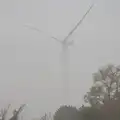 A wind turbine looms out of the mist, November Singing, Gislingham Primary School, Suffolk - 17th November 2014