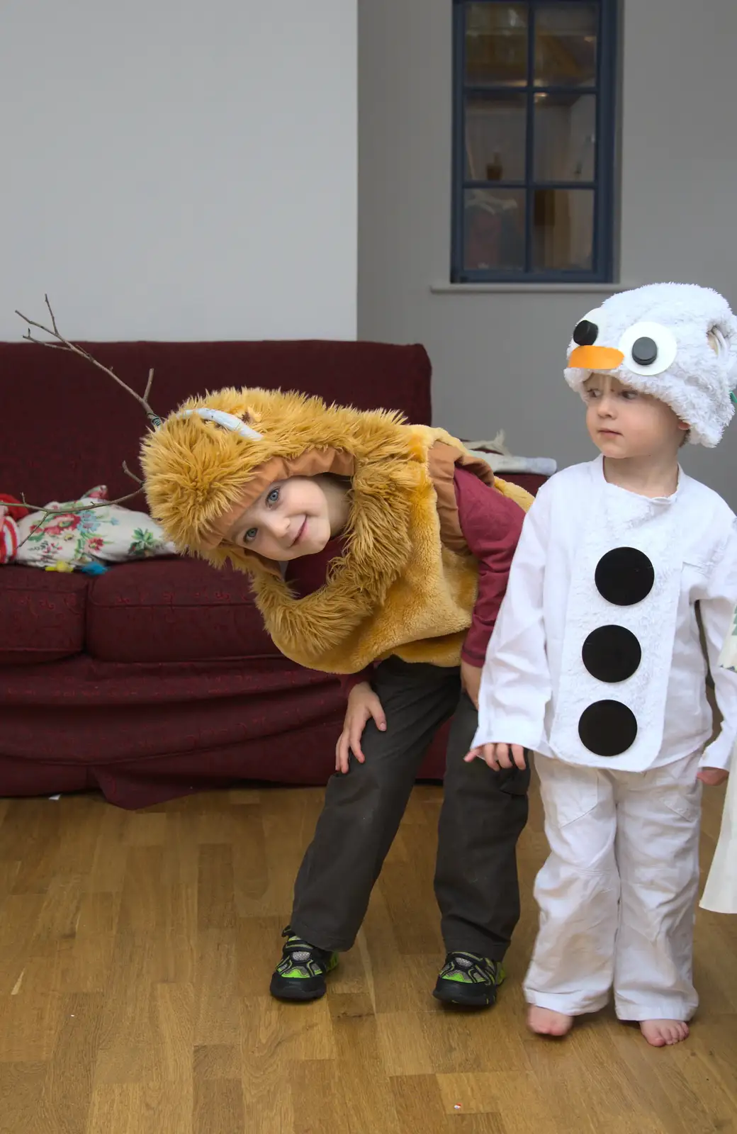 Fred and Harry in costumes, from November Singing, Gislingham Primary School, Suffolk - 17th November 2014