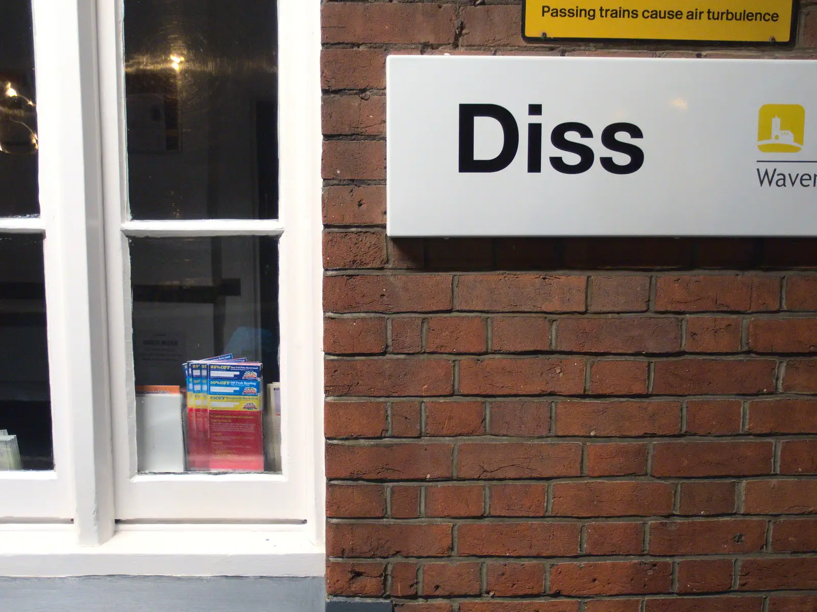 The station sign, from The Lorry-Eating Pavement of Diss, Norfolk - 3rd December