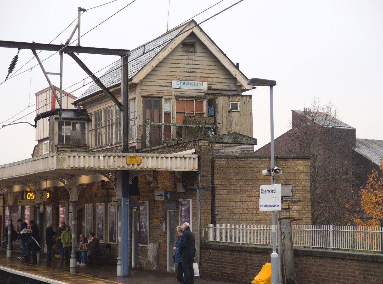 An old Network Southeast signal box at Chelmsford from The Lorry-Eating Pavement of Diss, Norfolk - 3rd December